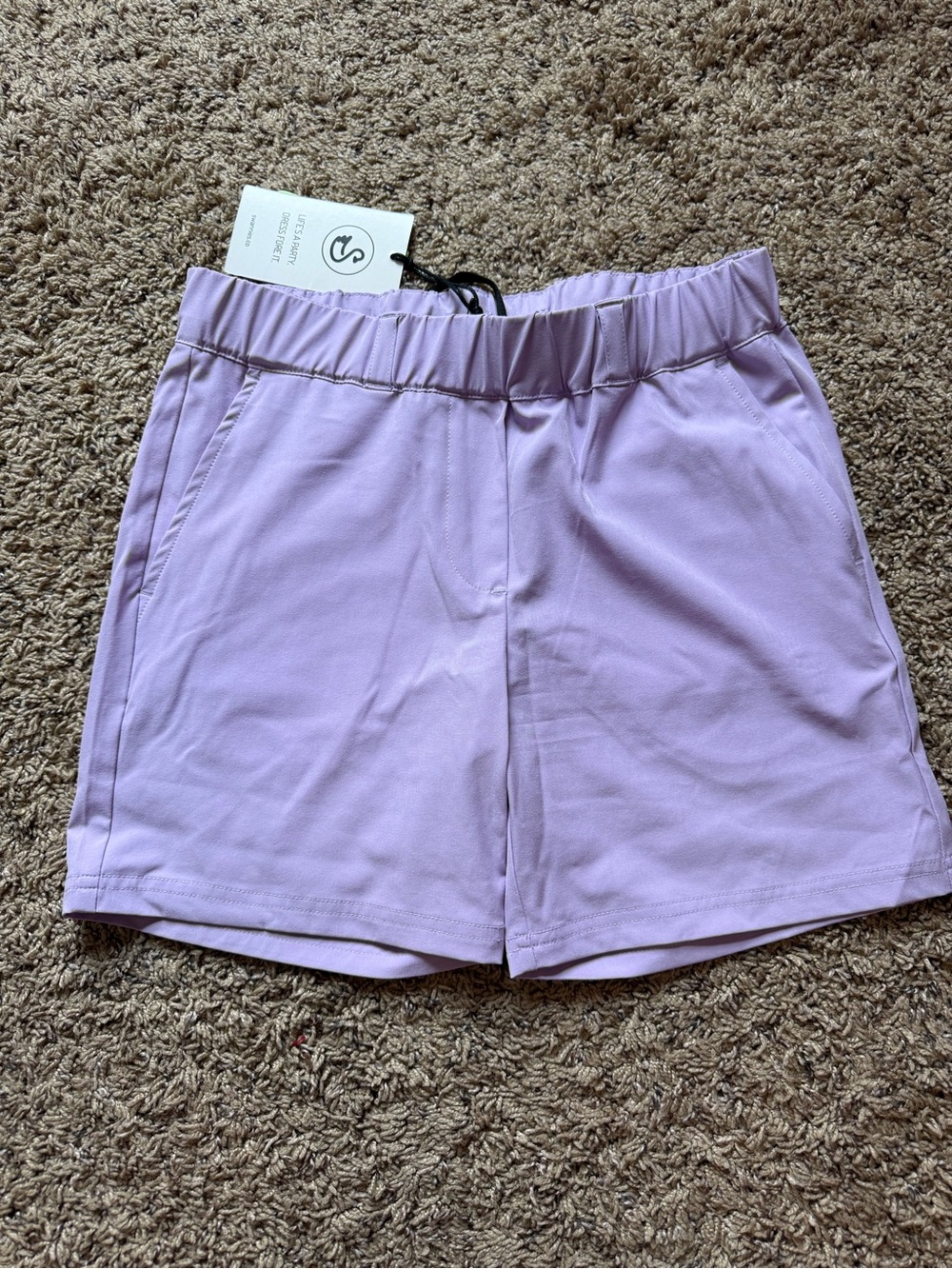 Kids Lavender Athletic Shorts with Elastic Waist by
